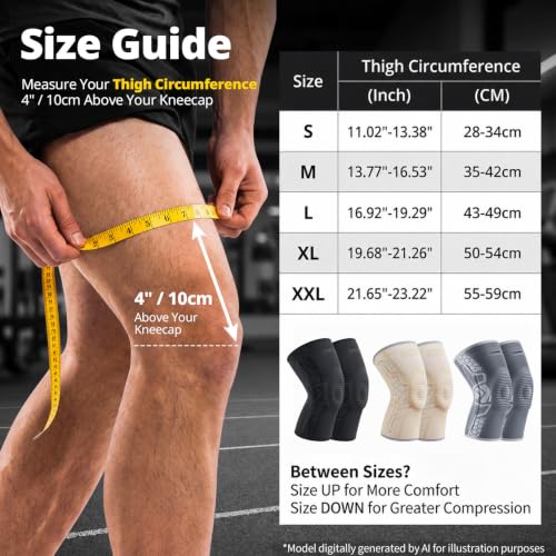 CAMBIVO Knee Brace for Men & Women, 2-Pack Compression Sleeve with Gel Pad | Patella Gel Pad with Side Stabilizers for Knee Pain Relief. Ideal for Running, Weightlifting & Arthritis, Workout, Daily Use - color: Gray, size: XX-Large