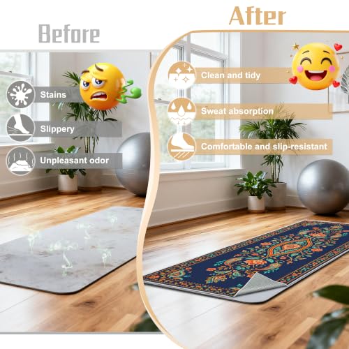 Hot Yoga Towel Non Slip, Ultra-Absorbent Yoga Mat Towel, Soft with Printed Design, Machine Washable, Yoga Pilates Towel Suitable for Exercise, Pilates, Yoga, 72x27in.Pattern - color: Pattern