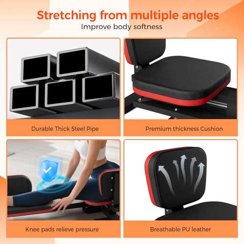 330LBS Heavy Duty Leg Stretcher, Steel Frame Split Trainer for Home Gym Use | Adjustable Soft Padding, Flexibility Stretching Equipment, Stable Structure,Ideal for Dance, Yoga, Martial Arts, Home Gym