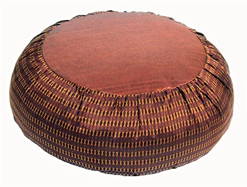 Meditation Cushion Zafu Pillow Buckwheat Fill - Global Weave Chocolate Brown - color: Chocolate Brown
