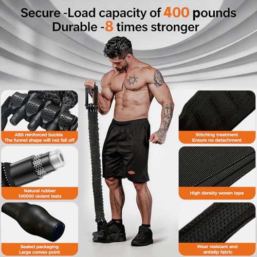 Innstar Pull Up Assistance Bands, Heavy Duty Resistance Band for Pull Up Assist, Adjustable Resistance 165-265lbs with Fabric Feet/Knee Rest, Pull Up Bands Assistance Bands - color: Black 265lbs Resistance