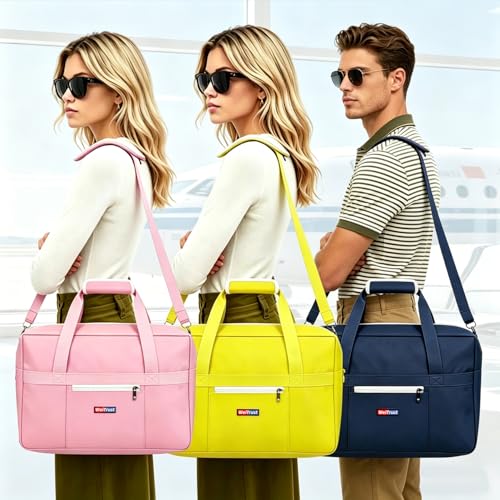 Gym Bag for Women Men, Water-Resistant Duffle Bag for Travel Sports, Lightweight Carry On Bag with Handles and Detachable Shoulder Strap - color: Pink