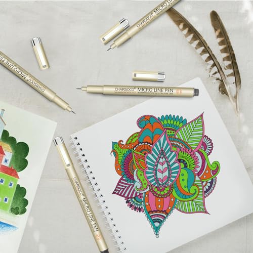 01 Micro Pen, Fine Point Pen with 36 Colors, Waterproof Archival Ink, 0.25mm Fineliner Ink Pens for Artist Illustration, Sketching, Anime, Manga, Technical Drawing and Scrapbooking - color: 36 Colors