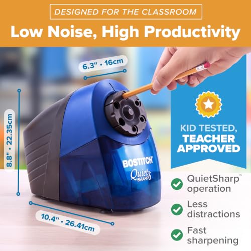 Bostitch Office Heavy Duty Electric Pencil Sharpener, Classroom, Blue - color: Blue