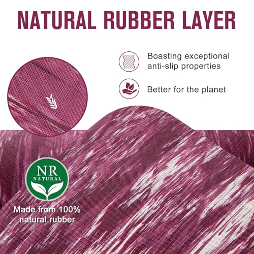 UMINEUX Extra Thick Yoga Mat, 2/5 Inch (10MM), Natural Rubber and TPE Non Slip Yoga Mats with Strap for Women Men, Eco Friendly Exercise Mat for Yoga, Pilates and Home Workout - color: Dahlia Mauve, size: 72" x 24" x 2/5"