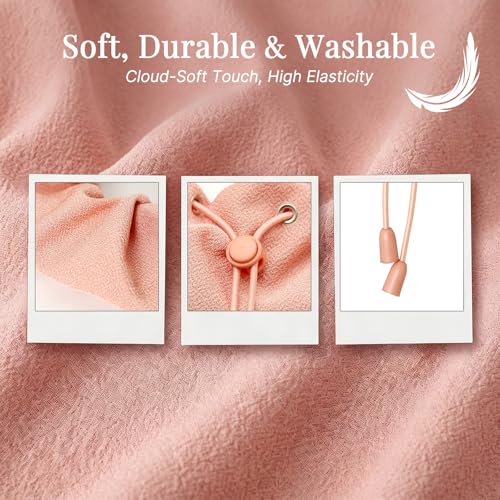Aolamegs Adjustable Yoga Mat Scrunchie, 2-in-1 Mat Strap and Hair Tie, Fits All Standard & Extra Thick Yoga Mats - color: Pink Adjustable Elastic Mat Scrunchie