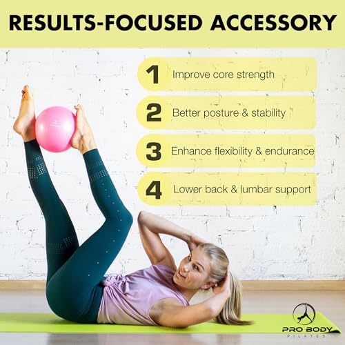 ProBody Pilates Ball Small with Pump - 9 Inch Small Exercise Ball - color: Indigo