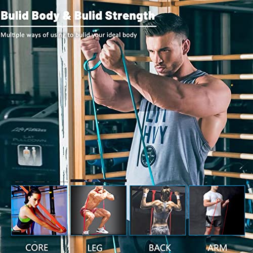 Resistance Bands, Pull Up Assist Bands - Workout Bands, Eexercise Bands, Long Resistance Bands Set for Working Out, Fitness, Training, Physical Therapy for Men Women - color: Navy