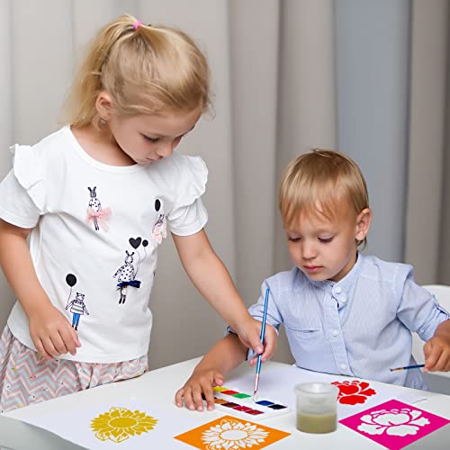 Henoyso 24 Pcs Summer Flower Stencil for Kids 8 Inch Reusable Templates | Plastic, Drawing Painting Templates, Large, Garden, Spring, Butterfly, Pink, Wood Paper Scrapbook, Wedding DIY Art Crafts - style: Flower Style