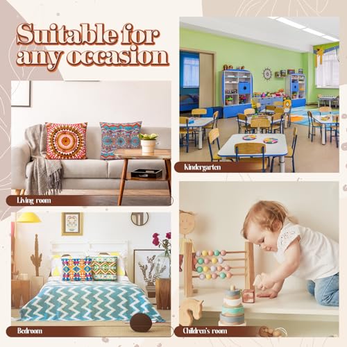 Nuogo 12 Pcs Bohemian Floor Cushions Bulk 15 Inch Boho Floor Sitting Meditation Pillows Yoga Mandala Meditation Pouf for Living Room Balcony Office Tatami(Square) - color: Square