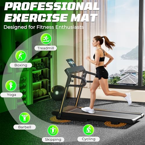PRAISUN 0.56" Rubber Top Gym Flooring, Heavy Duty Gym Mats for Home Gym | Non-Slip Interlocking Workout Mat, 24 x 24in Large Gym Floor Mat, Protect Floors from Equipment, 192 Sq Ft, Black/Grey - size: 48 Tiles (192 Sq Ft)