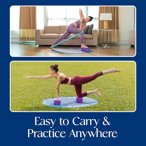 Tumaz Non-Slip Yoga Blocks,High-Density EVA Foam 2 Pack for Yoga & Pilates | High-Density Support | Lightweight | EVA Foam | Non-Slip Stability | Free Yoga E-Book - color: purple-2ps