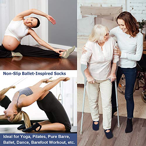 Ozaiic Pilates Socks for Women Non Slip Grip Yoga Barefoot Indoor Workout - color: 3 Pairs - Olive Green/Black/Navy