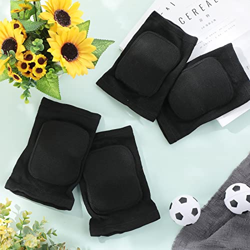 Lenwen 12 Pairs Volleyball Knee Pads Soft Breathable, Medium, Black - color: Black, size: Medium
