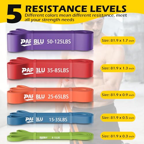 Pull Up Bands, Resistance Bands Set for Pull-Up Assistance, Exercise Bands with Door Anchor & Grip Pads for Men & Women Working Out, Physical Therapy, Muscle Training - color: Orange
