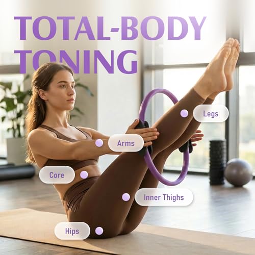 JKSHMYT Pilates Ring, 14.5 inch Magic Circle Pilates Equipment - color: Purple