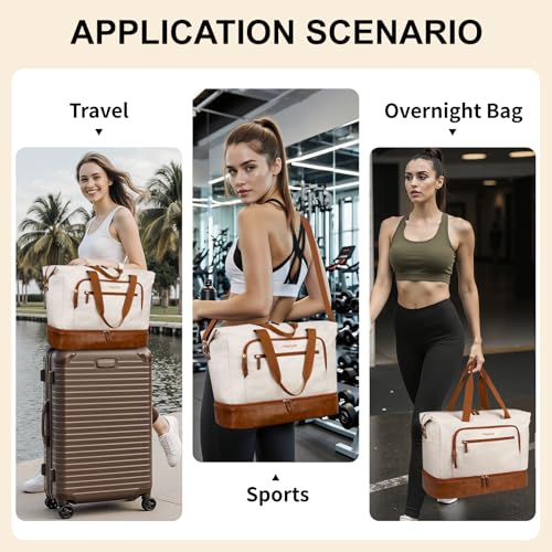 MOSISO Gym Bag for Women, Travel Duffle Weekender Overnight Workout Bag