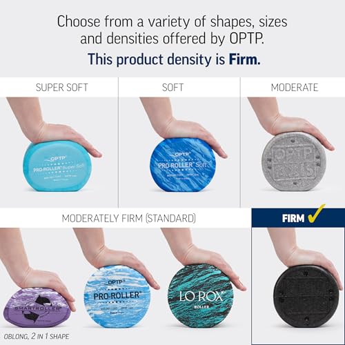 OPTP AXIS Firm Density Foam Roller – Round, Black, 18"L X 6" | High density firm foam roller for physical therapy, yoga, Pilates, fitness exercise & sports training, Heat-molded EPP foam - color: Black - 18" X 6" Round