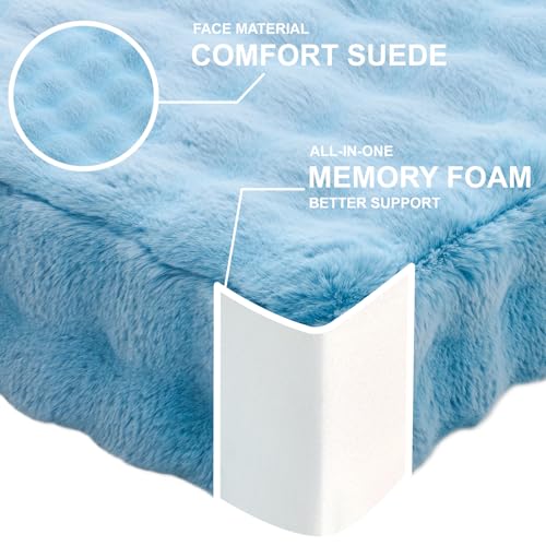 JKMAX 22 inches Floor Pillow for Adults - Large Meditation Cushion with Thick Foam & Soft Tufted Cover - Premium Outdoor Square Floor Cushion Seat - Yoga Pillows for Sitting On Floor - Sky Blue - color: Sky Blue, size: 1 Count