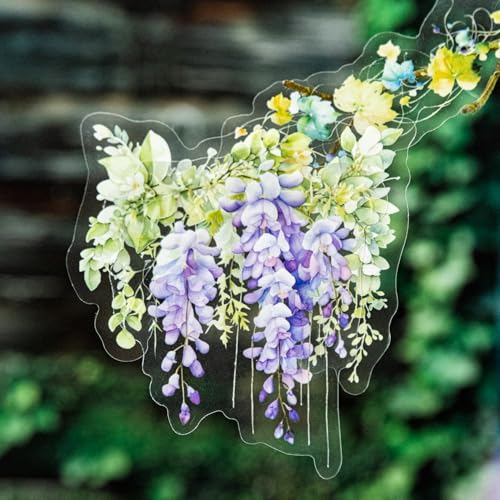 120 Pcs Floral Vine Stickers for Scrapbooking and Journaling | PET material with cascading flowers and vines for junk journals, collage, planners, card making and DIY crafts - color: Climbing Blooms