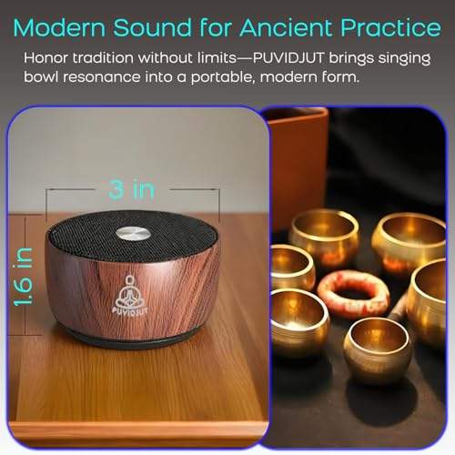 Sound Frequency Machine,Meditation Generator Instrument,Tone Device Tools - Solfeggio Frequencies Bath for Yoga, Mindfulness, Vibration System of Chakra Balancing, 5 Tones, 3 Timers - color: Zen Wood