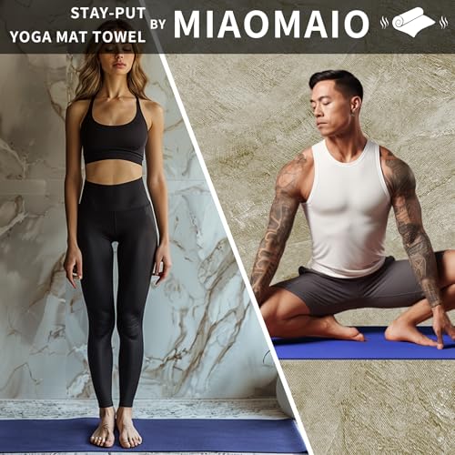 MIAOMIAO Non-Slip Hot Yoga Towel Set,Super Absorbent Microfiber in, 24.5" x 72" - Anti-Slip, Injury Free Design for Pilates, Yoga Mats, Exercise, and Fitness Gear - color: Bright Purple