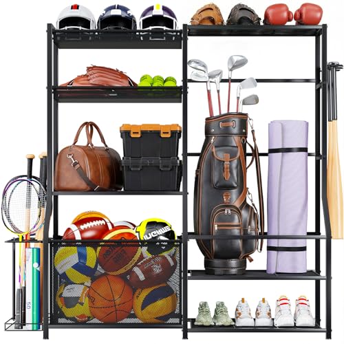 Garage Sports Equipment Organizer, Golf Bag Storage Rack