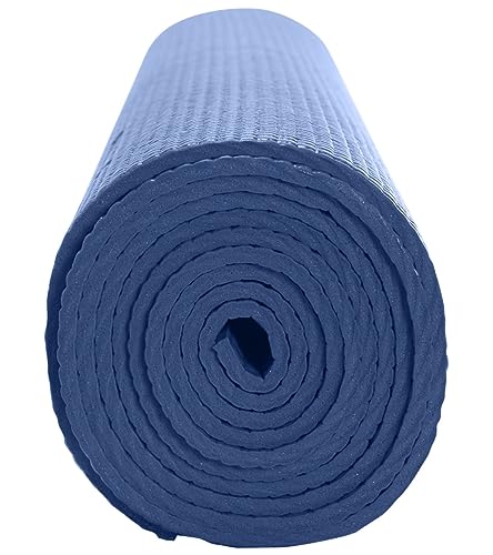 Everyday Yoga Deluxe Mat, Spacious 72"x24" Non-Slip, 3-5mm Extra Thick - color: True Navy, size: 3mm Thick