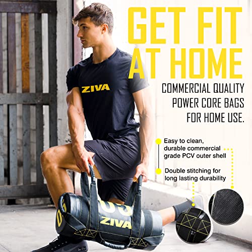 ZIVA Power Sandbag – Pre-Weighted Training Bag with Multiple Handles for Full-Body Strength & Conditioning – Heavy-Duty, No-Fill Needed (10–50 lb) - color: Black, size: 15 lb