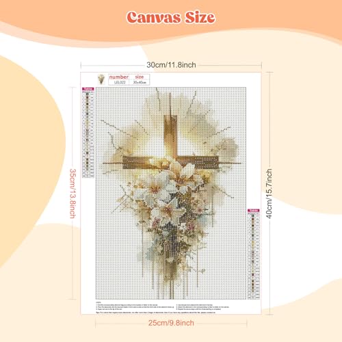 EOBROMD 5D Diamond Art Painting Kits for Adults Beginners, DIY Cross Painting for Adults, Full Round Drill Diamond Dot Gem Art Kits for Home Wall Decor 12x16inch - color: 11-Cross