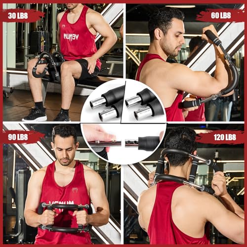 Twister Arm Trainer, 30-120 lbs Adjustable Chest Workout Equipment | 4 Spring & Poster for Men & Women, Detachable Power Twister Home Fitness Equipment for Enhancing Upper Body Muscle - color: Grey