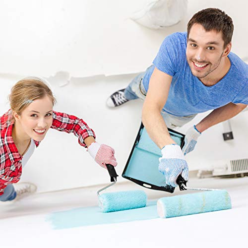 PILOT FISH 11Pcs Paint Roller Kit, Small Paint Roller with 10Pcs 4 inch Covers, Mini Paint Roller with Long Roller Frame, Paint Rollers for Painting Walls, Wall Painting Tools - size: 11pcs 4inch