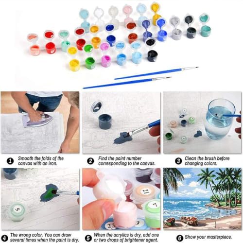 Mrnsiet 4 Pack Framed Paint by Numbers Kit for Kids, Christmas Paint by Numbers for Kids Ages 8-12, DIY Acrylic Oil Painting Drawing Kit for Children Beginner 8x8 Inch - color: DKMT0987+DKMT0988+DKMT0989+DKMT0990-US