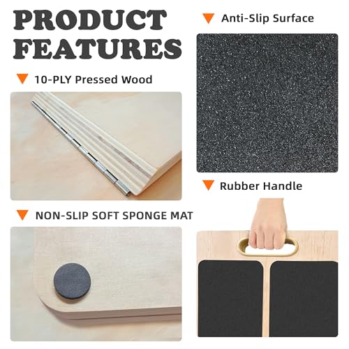 Slant Board for Calf Stretching, Adjustable Portable Wooden Calf Stretcher Incline Board, 380 lbs Weight Capacity Calf Stretch Wedge for Leg, Knees, Heel, Ankle & Stretching