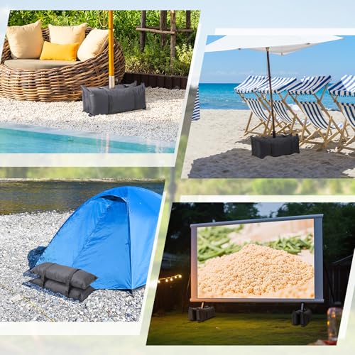 200 LBS Sand Bags for Weight (4-Pack), Umbrella Base Weight Sandbags | Heavy Duty Fillable Sandbags (Sand Not Included) for Trampoline, Poolside, Cantilever Umbrella Stands, Garden & Backyard - size: 4 X 50 LBS