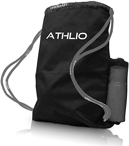 Soccerware Legendary Drawstring Gym Bag - Waterproof | For Sports & Workout Gear | XL Capacity | Heavy-Duty Sackpack Backpack - color: Graphite