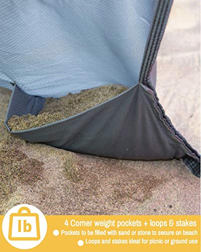 ECCOSOPHY Sandproof Beach Blanket, Oversized Sand Free Mat 9x10 ft - color: Orange