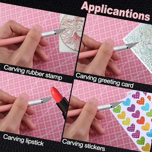 Exacto Knife for Crafting Precision Carving Hobby Knife Kit | A4 Self Healing Cutting Craft Mat 20 CM Steel Ruler 30 PCS #11 Hobby Blades for DIY, Art, Cutting, Carving, Scrapbooking