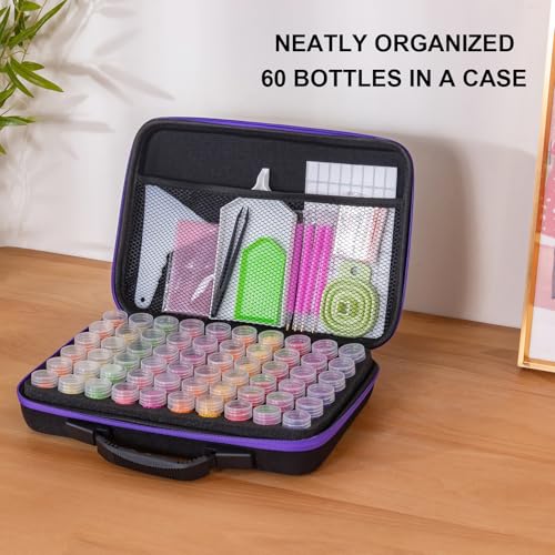 ZYNYXY 60 Slots Diamond Art Storage Container with Diamond Art Accessories and Tools, Portable Bead Storage Boxes for Diamond Painting Kits - size: Medium