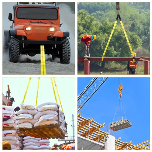 Shappy 2 Pcs 10' x 2" Lifting Sling Straps Heavy Duty Nylon Tree Saver - size: 10' X 2"