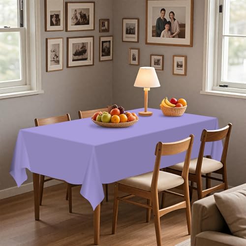 54IN X 320FT Plastic Table Cover Roll with Cutter Box, Cut to Size Plastic Table Cloths for Parties, Birthday, (Light Purple, 54"x3840"(Rectangular)) - color: Light Purple, size: 3840" x 54" (Rectangular)