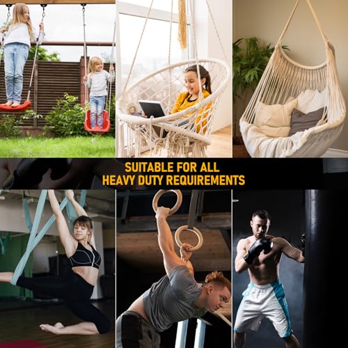 Eapele Hammock Hanging Kit, 1200 lb Capacity Heavy Duty Ceiling Hooks, 360° Swivel Swing Set Hanger for Hammock Chairs, Tree Swings, Yoga Swings, Heavy Bag Mount Supports Sandbag & Punching Bag