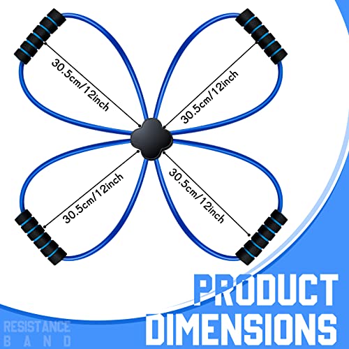 Junkin Pilates Reformer Resistance Band Cross Exercise Band Elastic Loop Tube Pilates Bands with Comfort Grips Home Fitness Equipment for Women Body Muscles Workout Strength Training (Blue)