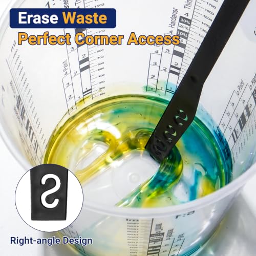 30 Pack 64oz 1900ml Clear Plastic Paint Mixing Cups with 30 Stir Sticks - Disposable Graduated Measuring Cups for Paint, Resin & Epoxy with ML Scale & 3-Column Ratios (1:1-7:1) for DIY Crafts - size: 64oz / 1900ml
