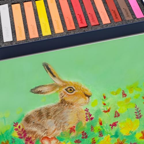Artecho 24pcs Soft Pastels, Square Chalk | Drawing, Blending, Layering, Shading - style: 24 colors long