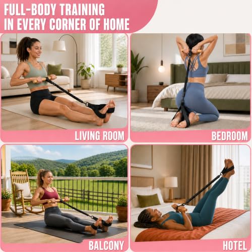 Pedal Resistance Band with Handle, 3 Tubes, 30-90 lb - color: Black