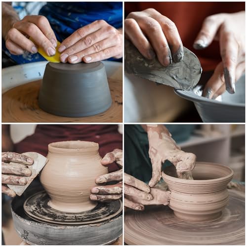 HARFINGTON 2pcs Pottery Ribs 10.3cm 11.7cm Wooden Clay Ceramic Sculpting Tools Set for Finishing Shaping and Smoothing Removing Finger Marks