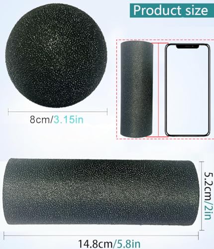 Mini Foam Roller, High Density Massage Tool for Physical Therapy - color: Black