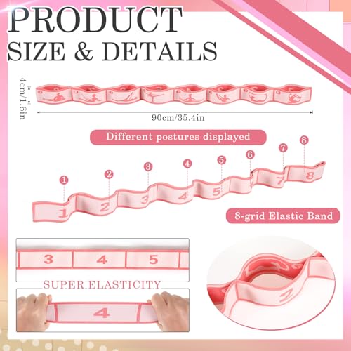 Stretch Strap for Kids Elastic Gymnastic Stretching Ballet Dance Band with 8 Loops Adjustable Exercise Training Resistance Strap for Children Stuff Pilates Latin Yoga Equipment - color: Pink