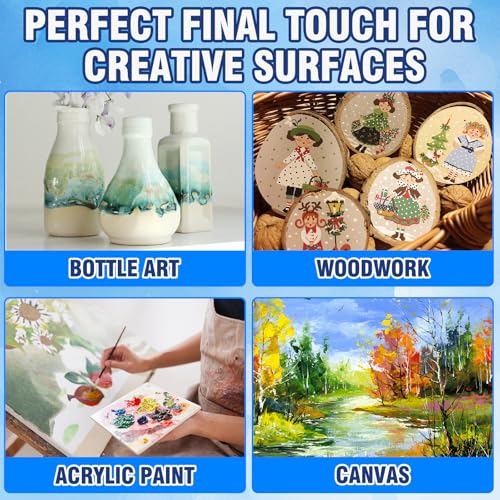 Acrylic Varnish, Gloss Varnish for Acrylic Painting, Non-Yellowing, Resists Cracking, Clear Acrylic Paint Sealer for Canvas, Wood, DIY Art, Suitable for Artists, Hobby Painters, 100ml